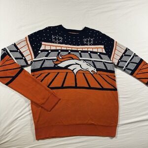 NFL Denver Broncos L Large Mens Team Apparel Ugly Christmas Sweater Football